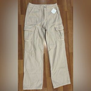 Altar’d State Cream Straight Leg Cargo Pants
